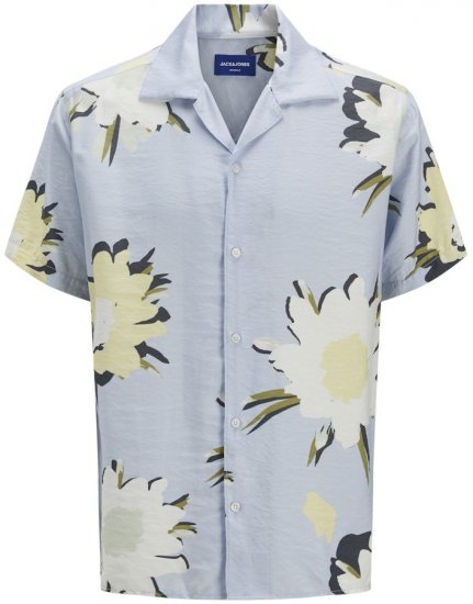 Jack & Jones Vira Marshall AOP Short Sleeve Shirt Skyway - Camisas - Camisas 2XL-10XL