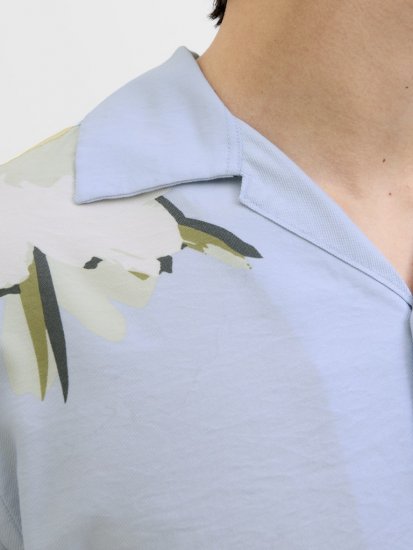 Jack & Jones Vira Marshall AOP Short Sleeve Shirt Skyway - Camisas - Camisas 2XL-10XL