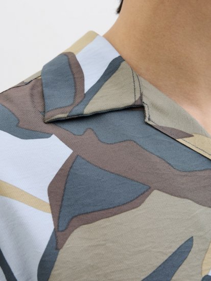 Jack & Jones Vira Marshall AOP Short Sleeve Shirt Silver Sage - Camisas - Camisas 2XL-10XL