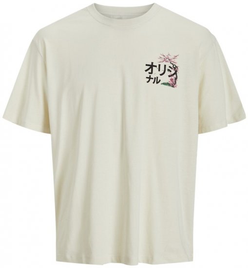 Jack & Jones Fuji Crew Neck T-Shirt Antique White - Camisetas - Camisetas - 2XL-14XL