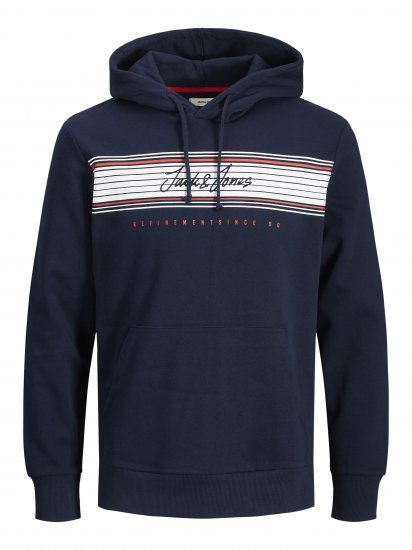 Jack & Jones JJLEO SWEAT Hoodie Navy - Sudaderas - Sudaderas 2XL-12XL