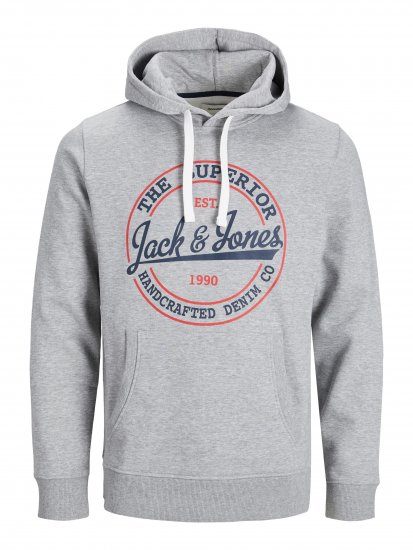 Jack & Jones JJBRAT SWEAT Hoodie Light Grey - Sudaderas - Sudaderas 2XL-12XL