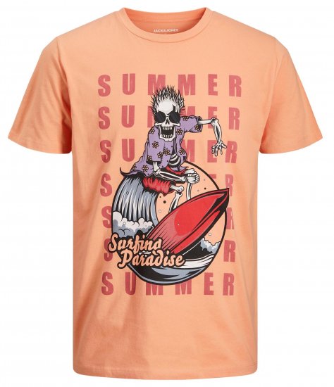 Jack & Jones JJEUSTACE T-Shirt Orange - Camisetas - Camisetas - 2XL-14XL