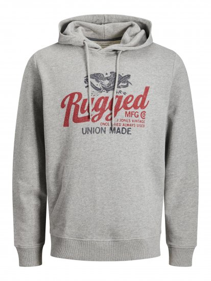 Jack & Jones JJAARON Hoodie Grey - Sudaderas - Sudaderas 2XL-12XL