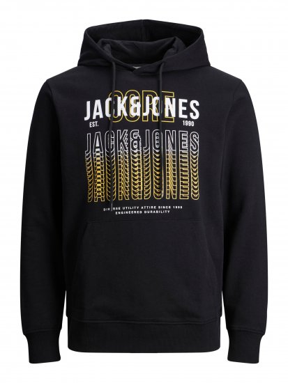 Jack & Jones JJCYBER SWEAT Hoodie Black - Sudaderas - Sudaderas 2XL-12XL