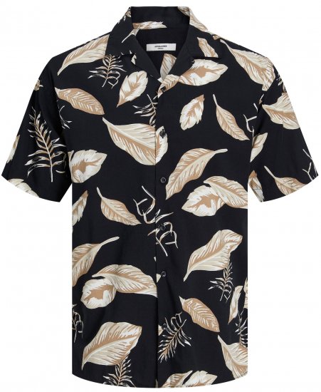 Jack & Jones JPRBLATROPIC Resort Shirt Black - Camisas - Camisas 2XL-10XL