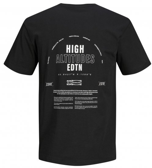 Jack & Jones JCOEDTN T-Shirt with Back Print Black - Camisetas - Camisetas - 2XL-14XL
