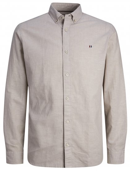 Jack & Jones JPRBLUSUMMER SHIELD LS Shirt Fields Of Rye - Camisas - Camisas 2XL-10XL