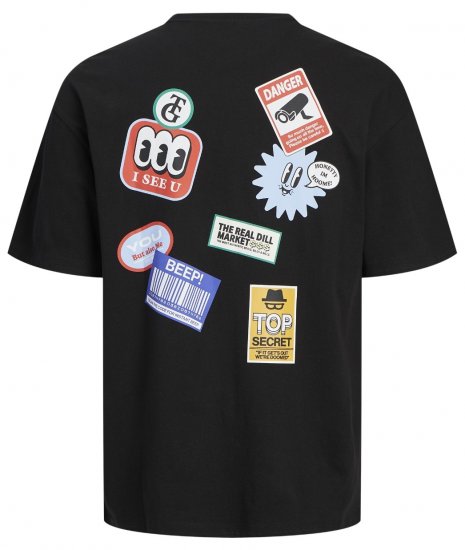 Jack & Jones JORDECAL T-Shirt with Back Print Black - Camisetas - Camisetas - 2XL-14XL
