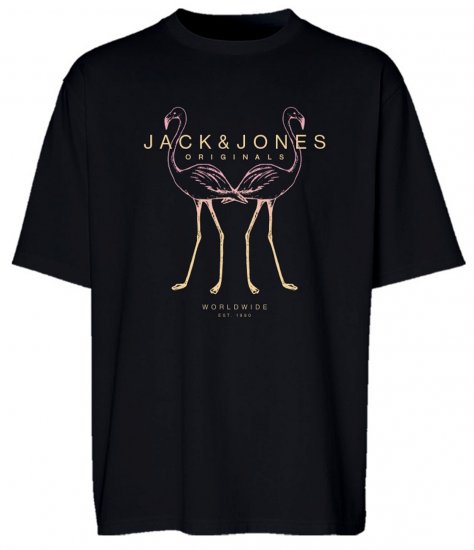 Jack & Jones JORLAFAYETTE 2 FST T-Shirt Black - Camisetas - Camisetas - 2XL-14XL