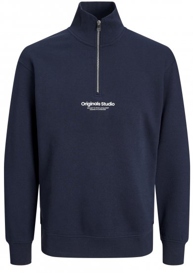Jack & Jones Esterbro High Neck Quarter Zip Sweatshirt Dark Blue - Sudaderas - Sudaderas 2XL-12XL