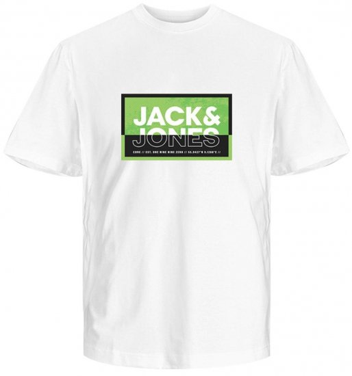 Jack & Jones JCOLOGAN SUMMER PRINT T-Shirt White - Camisetas - Camisetas - 2XL-14XL