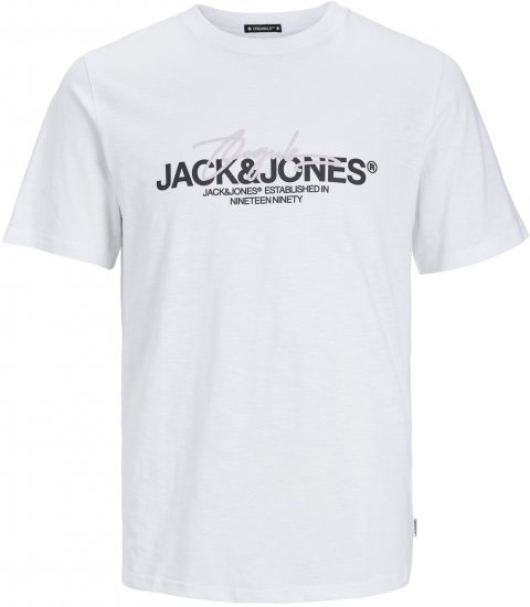 Jack & Jones JORARUBA BRANDING TEE SS CREW NECK Bright White - Camisetas - Camisetas - 2XL-14XL
