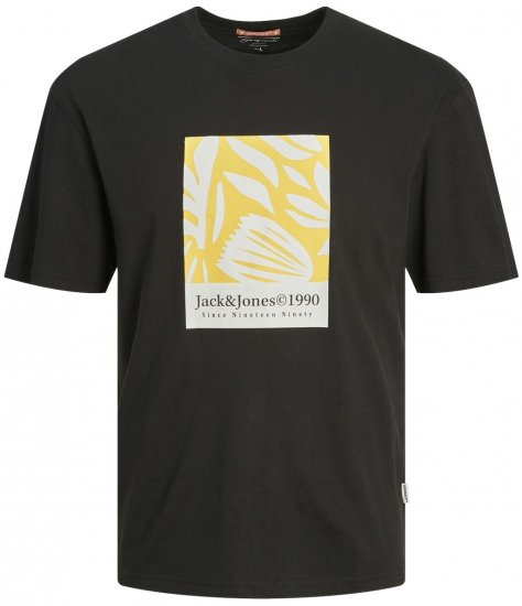 Jack & Jones JORMARBELLA AOP BRANDING T-Shirt Black - Camisetas - Camisetas - 2XL-14XL