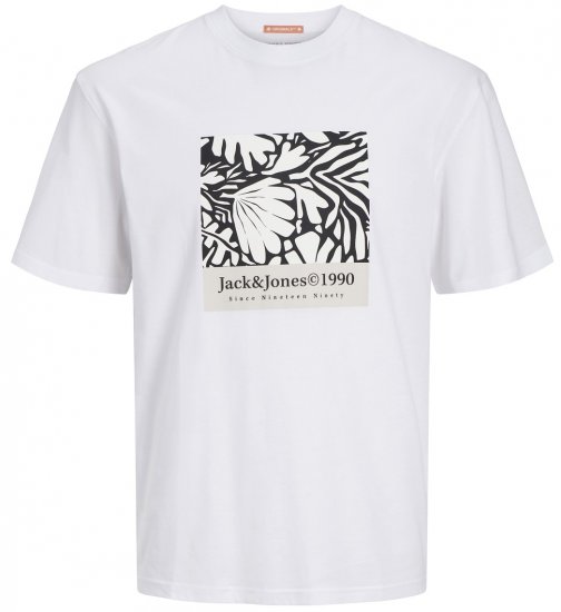  Jack & Jones JORMARBELLA AOP BRANDING T-Shirt Bright White - Camisetas - Camisetas - 2XL-14XL