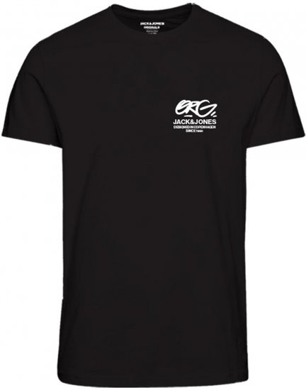 Jack & Jones JORARUBA TEE SS CREW NECK Black - Camisetas - Camisetas - 2XL-14XL