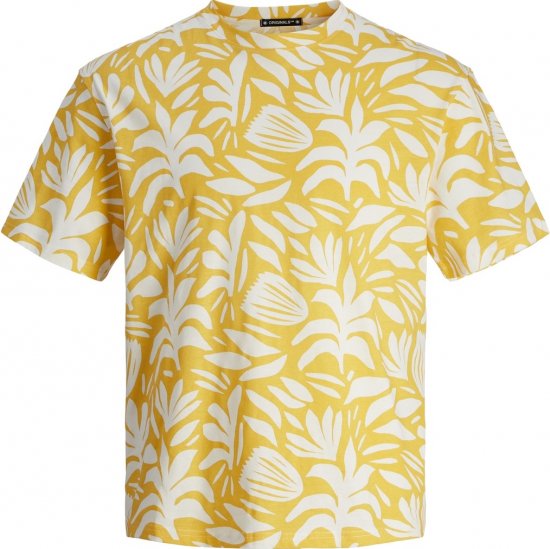 Jack & Jones JORMARBELLA T-Shirt Cloud Dancer/Yellow - Camisetas - Camisetas - 2XL-14XL