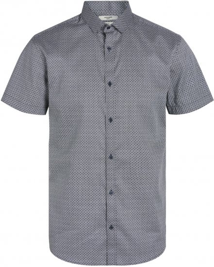 Jack & Jones JPRBLACARDIFF PRINT SHIRT S/S Navy Blazer - Camisas - Camisas 2XL-10XL