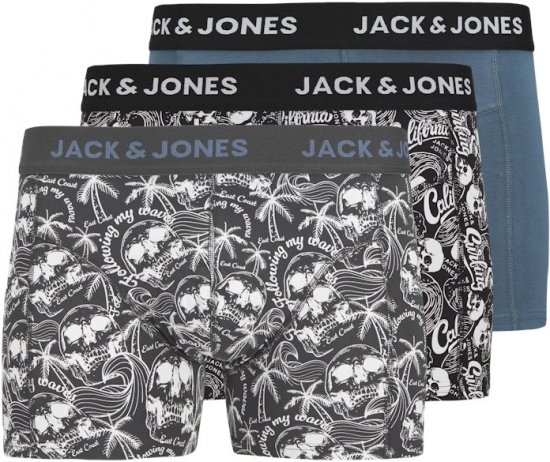 Jack & Jones Damon Skull Trunks 3-Pack Black - Ropa interior - Ropa interior 2XL-8XL