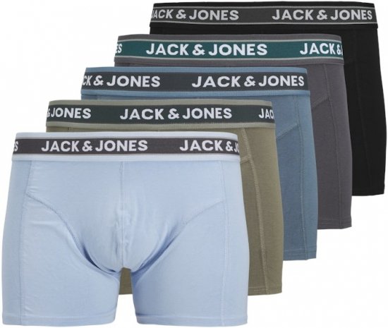 Jack & Jones Evan Solid Trunks 5-Pack Black - Ropa interior - Ropa interior 2XL-8XL