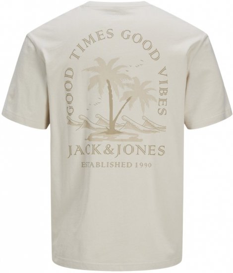  Jack & Jones Summer Vibes Crew Neck T-Shirt Moonbeam - Camisetas - Camisetas - 2XL-14XL