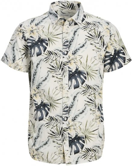 Jack & Jones Hawaii AOP Shirt White - Camisas - Camisas 2XL-10XL