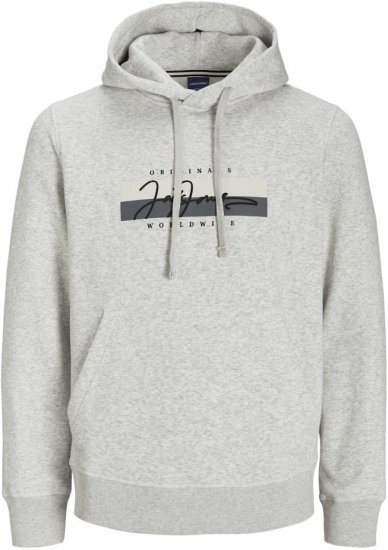 Jack & Jones Frederiksberg Box Script Hoodie White Melange - Sudaderas - Sudaderas 2XL-12XL