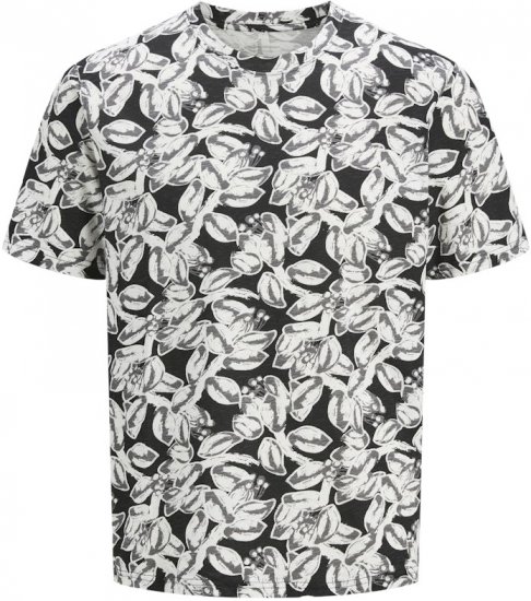 Jack & Jones Split AOP Crew Neck T-Shirt Black - Camisetas - Camisetas - 2XL-14XL