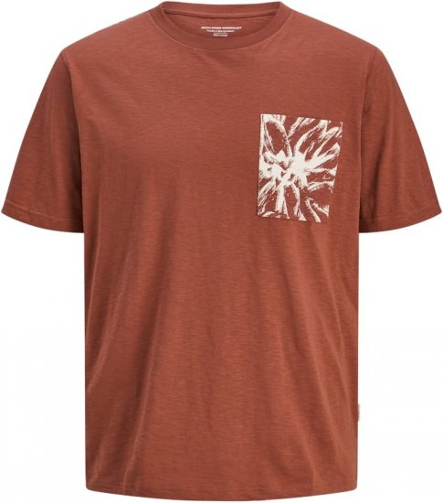 Jack & Jones Split Pocket Print T-Shirt Brown - Camisetas - Camisetas - 2XL-14XL