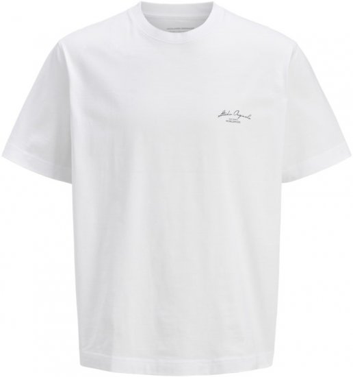 Jack & Jones Lington Back And Front Print Crew Neck T-Shirt Bright White - Camisetas - Camisetas - 2XL-14XL
