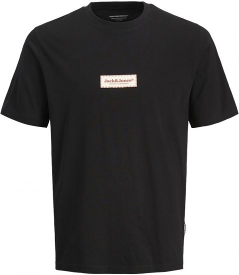 Jack & Jones Split Fakestitch Branding T-Shirt Black - Camisetas - Camisetas - 2XL-14XL