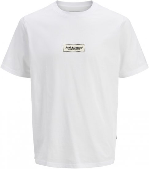 Jack & Jones Split Fakestitch Branding T-Shirt Bright White - Camisetas - Camisetas - 2XL-14XL