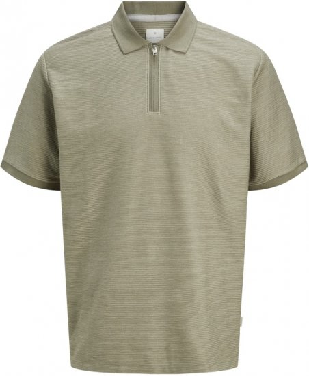 Jack & Jones Ronnie Polo with Zipper Grey - Polos - Polos 2XL-8XL