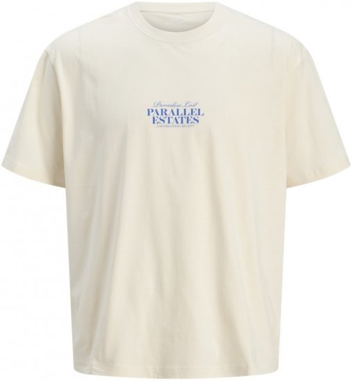 Jack & Jones Parallel Crew Neck T-Shirt Antique White - Camisetas - Camisetas - 2XL-14XL