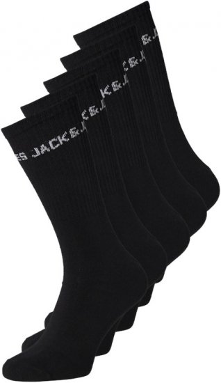 Jack & Jones BASIC LOGO Tennis Socks 5-Pack Black - Ropa interior - Ropa interior 2XL-8XL
