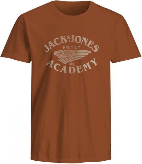 Jack & Jones Freddy Crew Neck T-Shirt Bombay Brown - Camisetas - Camisetas - 2XL-14XL