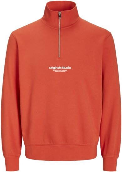 Jack & Jones Esterbro High Neck Quarter Zip Sweatshirt Red - Sudaderas - Sudaderas 2XL-12XL