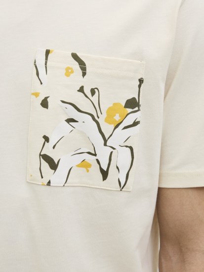  Jack & Jones Tavira Aop Pocket Crew Neck T-Shirt Antique White - Camisetas - Camisetas - 2XL-14XL