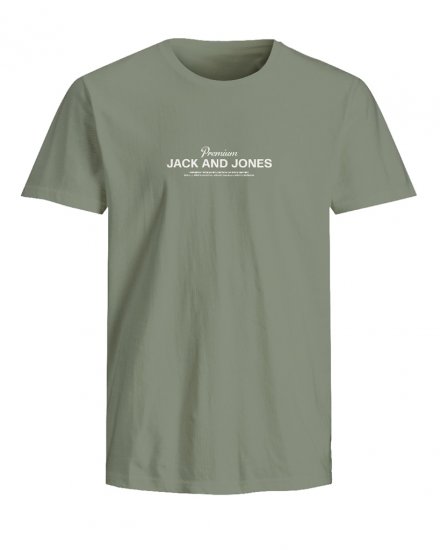 Jack & Jones Ferris Crew Neck T-Shirt Hedge Green - Camisetas - Camisetas - 2XL-14XL