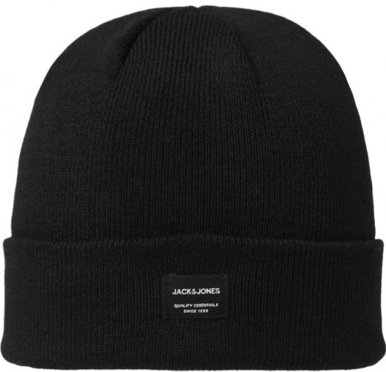 Elegante gorro negro de punto de Jack & Jones disponible en Motley Denim. Confeccionado en un material suave y resistente que pr