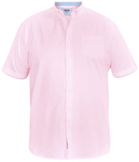 D555 James Short Sleeve Oxford Shirt Pink - Camisas - Camisas 2XL-10XL