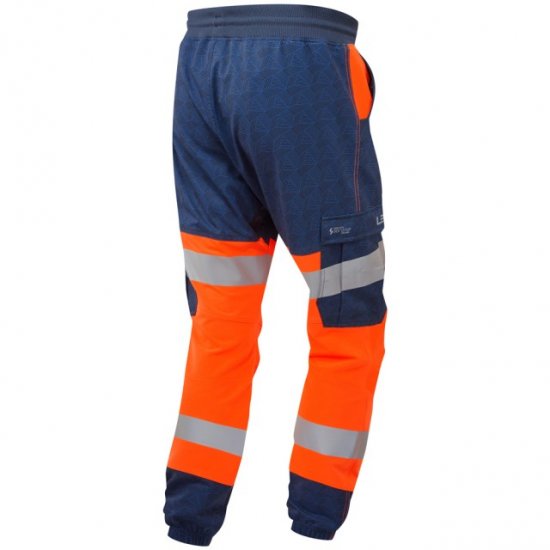 Leo Hawkridge Ecoviz High Performance 4X Stretch Trouser Hi-Vis Orange/Navy Print - Ropa de trabajo - Ropa de trabajo 3XL-6XL