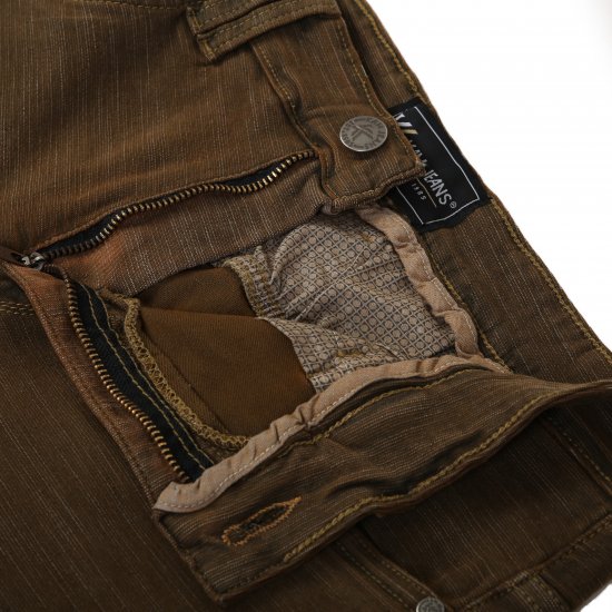 Kam Jeans 264 Slub Weave 5 Pocket Stretch Pants Brown - Vaqueros & pantalones - Vaqueros y Pantalones - W40-W70