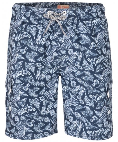 Kam Jeans Leaf Print Swim Shorts Navy - Ropa interior - Ropa interior 2XL-8XL