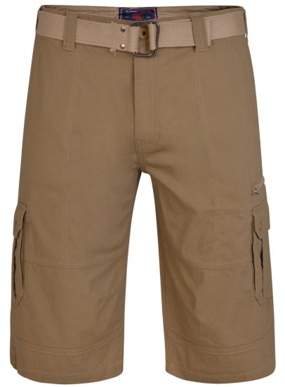 Kam Jeans 343 Cargo Stretch Shorts with Belt Sand - Pantalones cortos - Pantalones cortos W40-W60