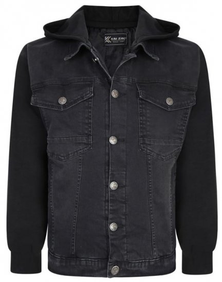 Kam Jeans 407 Hooded Stretch Denim Jacket - Chaquetas - Chaquetas Tallas Grandes 2XL-8XL