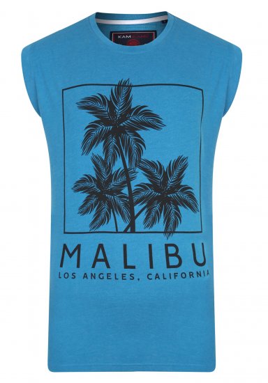 Kam Jeans Malibu Sleeveless Turk Blue - Camisetas - Camisetas - 2XL-14XL