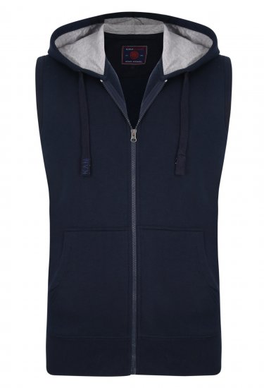 Kam Jeans Sleeveless Zip Thru Hoody Navy - Sudaderas - Sudaderas 2XL-12XL