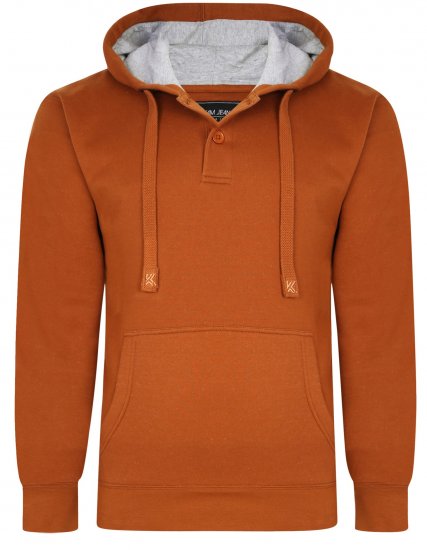 Kam jeans 508B 1/4 Button Thru Over The Head Hoody Mustard - Sudaderas - Sudaderas 2XL-12XL