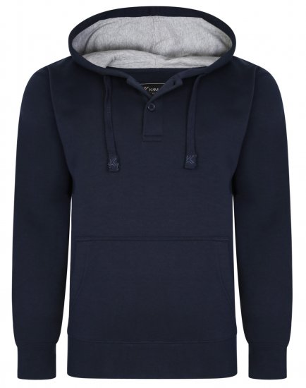Kam Jeans 508B 1/4 Button Hoodie Navy - Sudaderas - Sudaderas 2XL-12XL
